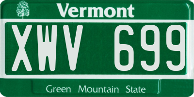 VT license plate XWV699