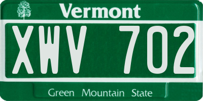 VT license plate XWV702