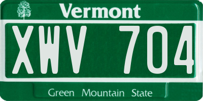 VT license plate XWV704