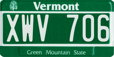 VT license plate XWV706