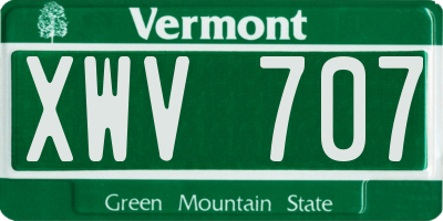 VT license plate XWV707