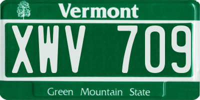 VT license plate XWV709