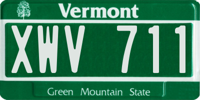 VT license plate XWV711
