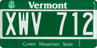 VT license plate XWV712