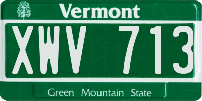 VT license plate XWV713