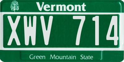 VT license plate XWV714