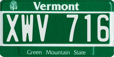 VT license plate XWV716