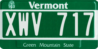 VT license plate XWV717