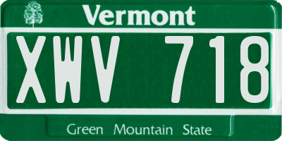 VT license plate XWV718