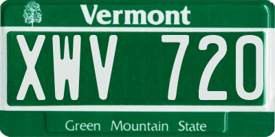 VT license plate XWV720