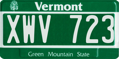 VT license plate XWV723
