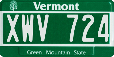 VT license plate XWV724