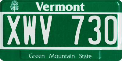 VT license plate XWV730