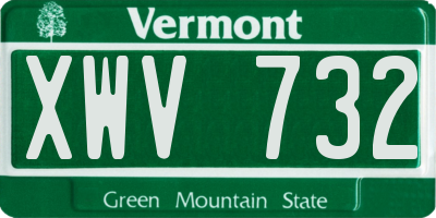 VT license plate XWV732