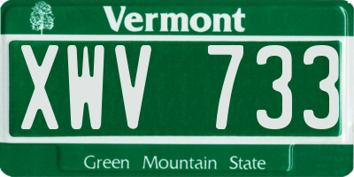 VT license plate XWV733