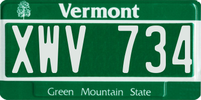 VT license plate XWV734