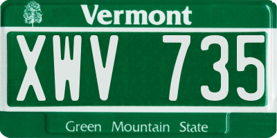 VT license plate XWV735