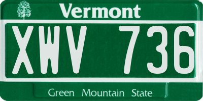 VT license plate XWV736