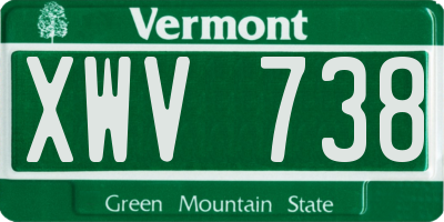 VT license plate XWV738