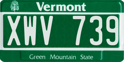 VT license plate XWV739