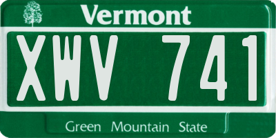 VT license plate XWV741