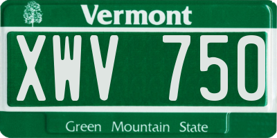 VT license plate XWV750
