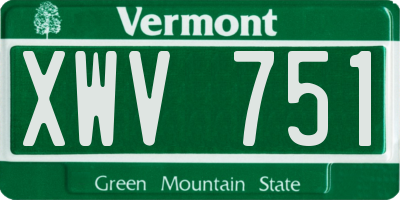VT license plate XWV751