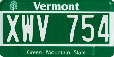 VT license plate XWV754