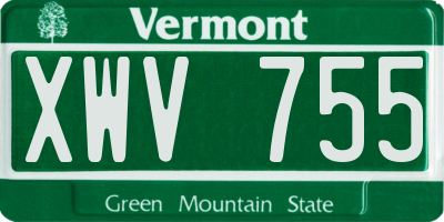 VT license plate XWV755