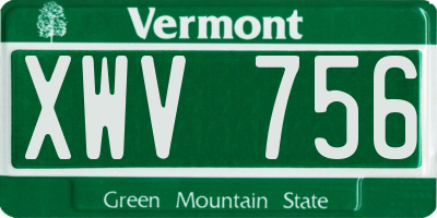 VT license plate XWV756