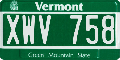 VT license plate XWV758