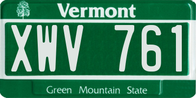 VT license plate XWV761