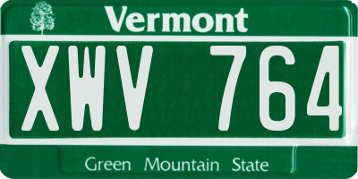 VT license plate XWV764