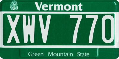 VT license plate XWV770