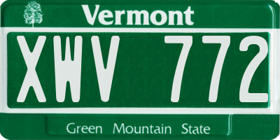 VT license plate XWV772