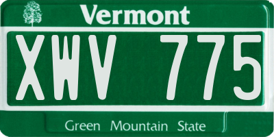 VT license plate XWV775