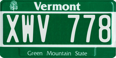 VT license plate XWV778
