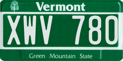 VT license plate XWV780