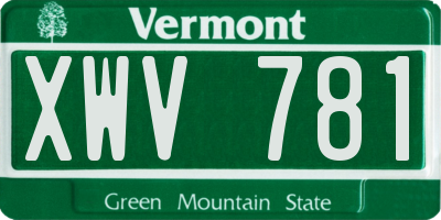 VT license plate XWV781