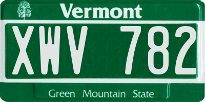 VT license plate XWV782
