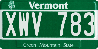 VT license plate XWV783