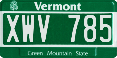 VT license plate XWV785