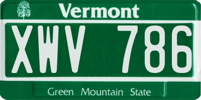 VT license plate XWV786