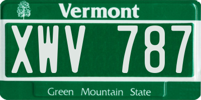 VT license plate XWV787