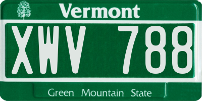 VT license plate XWV788