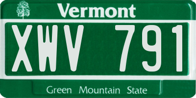 VT license plate XWV791