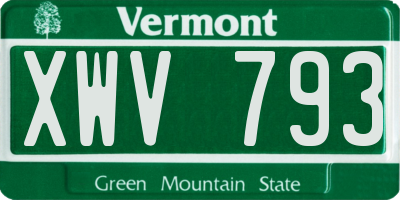 VT license plate XWV793