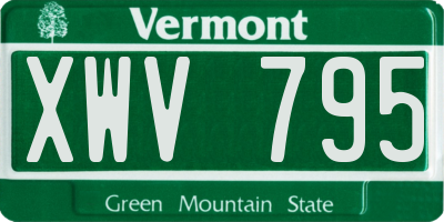VT license plate XWV795