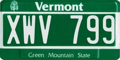 VT license plate XWV799
