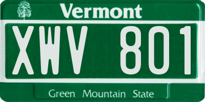 VT license plate XWV801